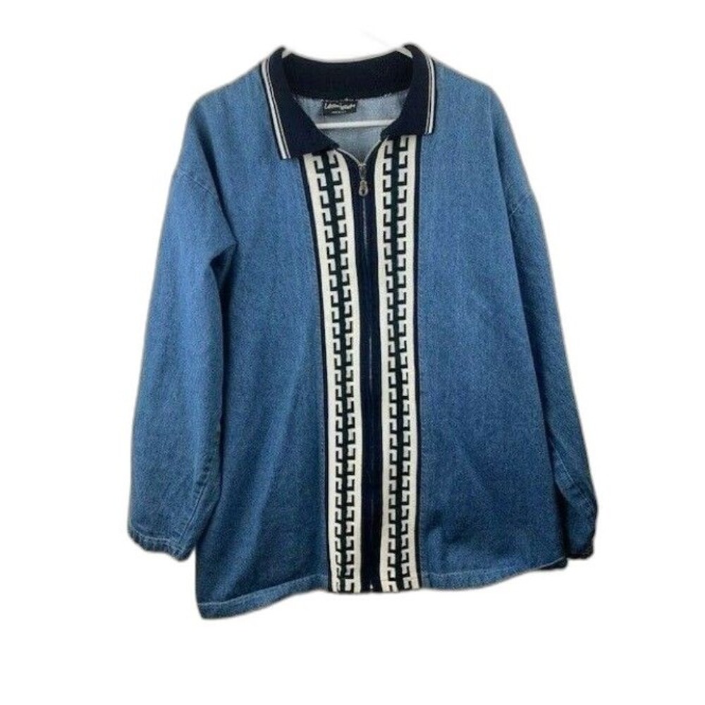 Urban Touch Womens Denim Jacket Zip Front Size L/XL